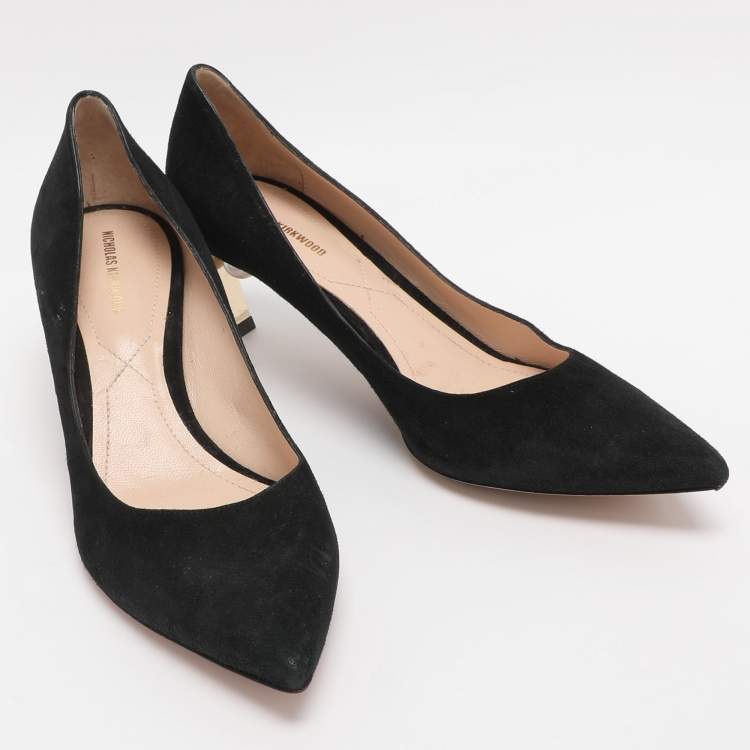 Pre Owned Nicholas Kirkwood Size 40.5 Black Suede Pumps