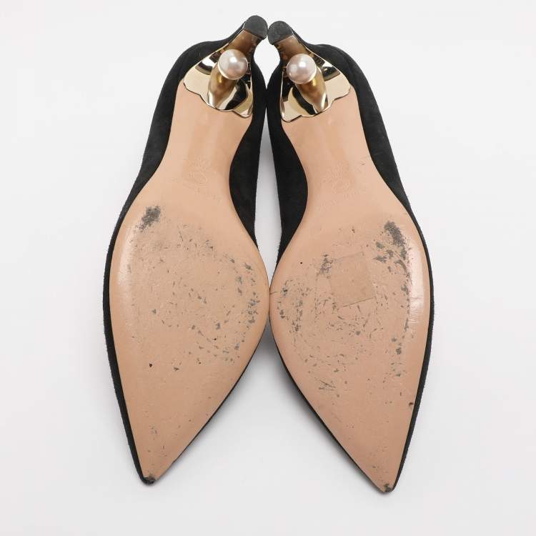 Pre Owned Nicholas Kirkwood Size 40.5 Black Suede Pumps