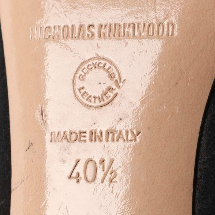 Pre Owned Nicholas Kirkwood Size 40.5 Black Suede Pumps