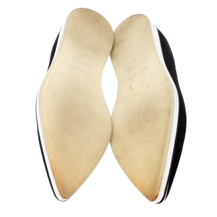 Pre Owned Nicholas Kirkwood Black Velvet Eye Motif Iris Loafers Size 38