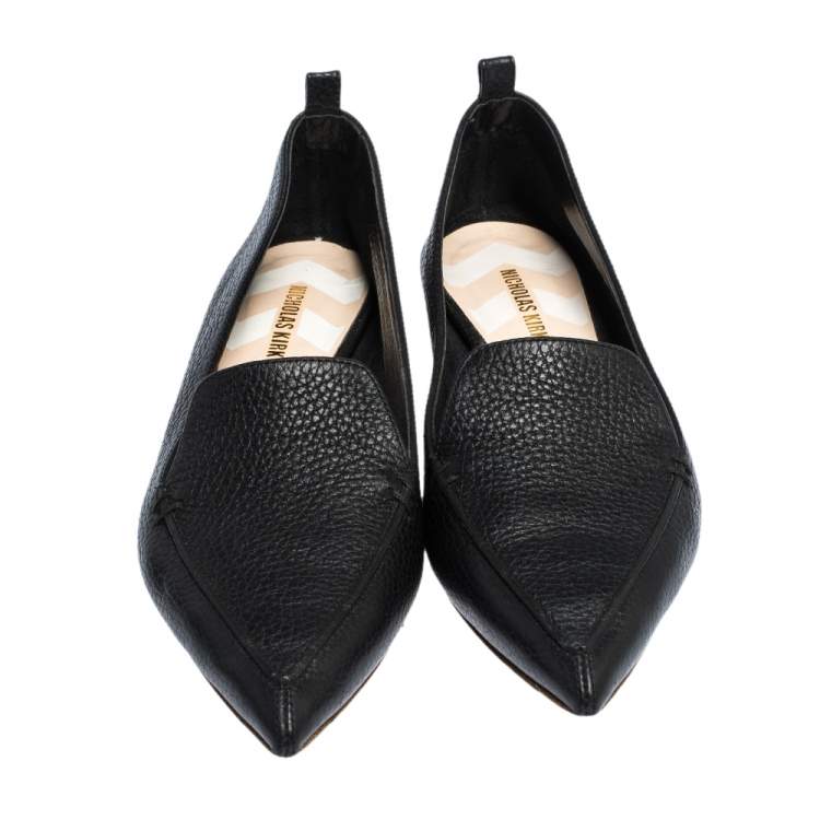 Pre Owned Nicholas Kirkwood Black Leather Beya Loafers Size 37
