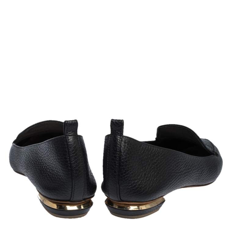 Pre Owned Nicholas Kirkwood Black Leather Beya Loafers Size 37