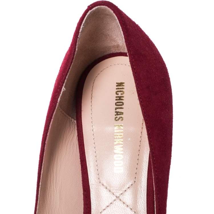 Pre Owned Nicholas Kirkwood Red Suede Prism Pumps Size 35