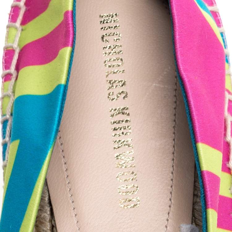 مملوكة مسبقًا Nicholas Kirkwood Multicolor Satin Espadrilles Size 37