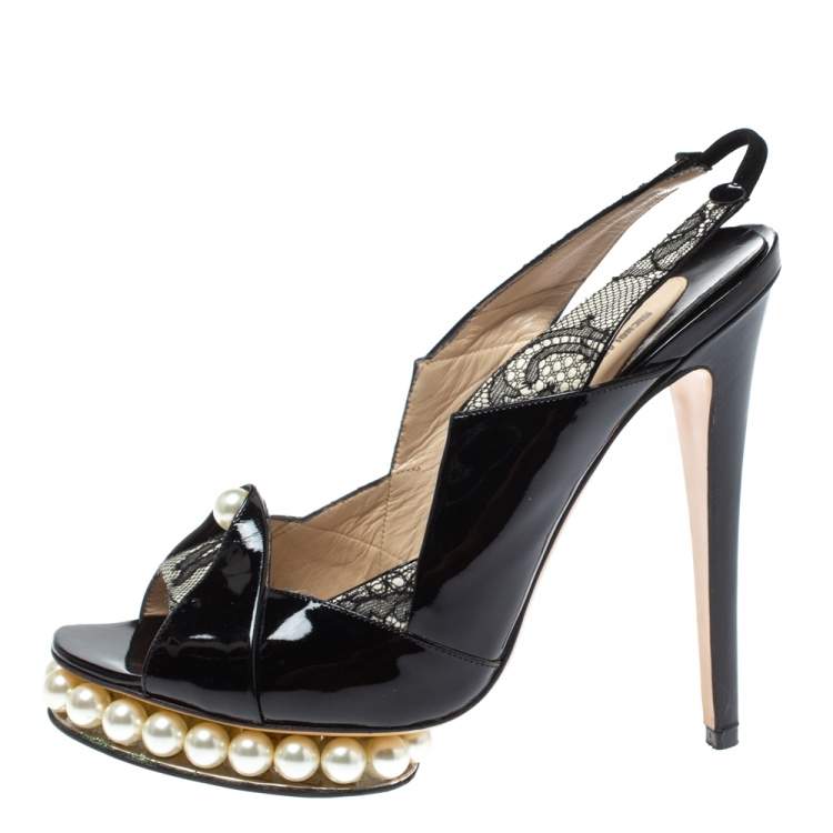 Nicholas Kirkwood Pearl Platform Slingback  Platform high heel shoes,  Slingback, Pearl shoes