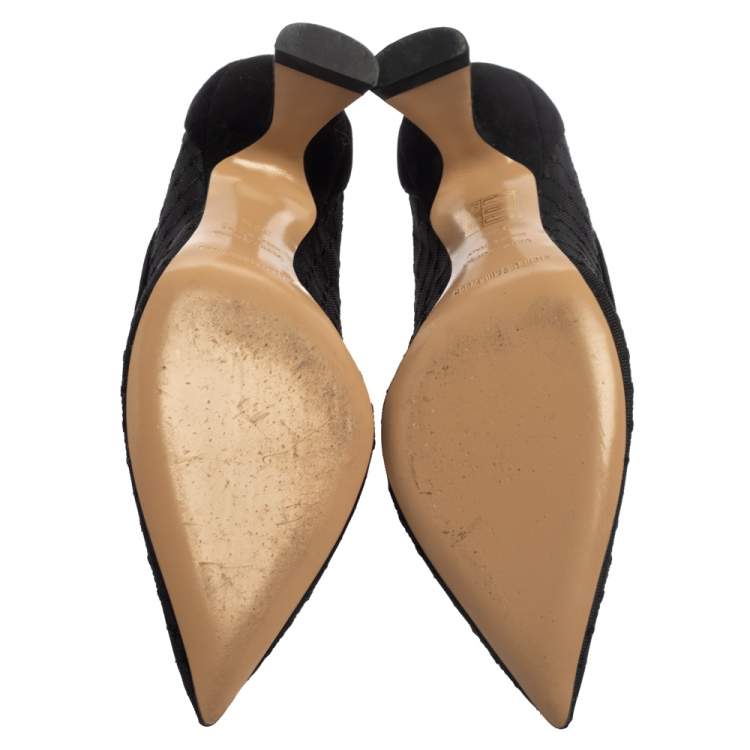 Pre Owned Nicholas Kirkwood Black Mesh and Suede Lexi Pumps Size 37.5