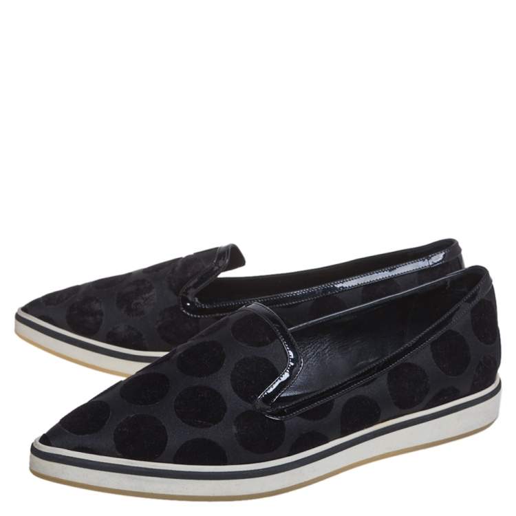 Pre Owned Nicholas Kirkwood Black Velvet And Patent Leather Pointed Toe Flats Size 36