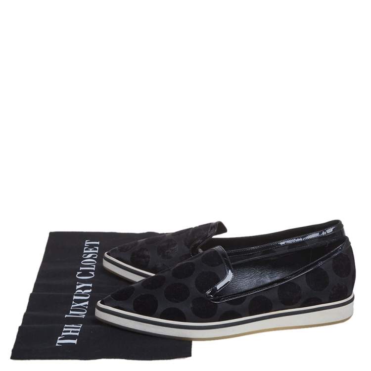 Pre Owned Nicholas Kirkwood Black Velvet And Patent Leather Pointed Toe Flats Size 36
