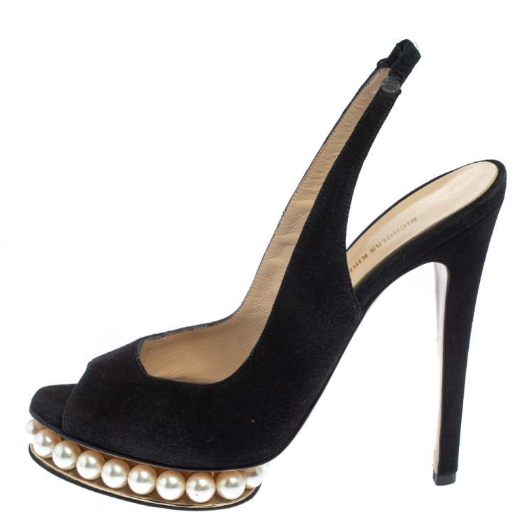 Nicholas Kirkwood Pearl Platform Slingback  Platform high heel shoes,  Slingback, Pearl shoes