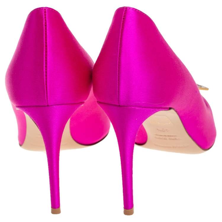 Pre Owned Nicholas Kirkwood Pink Satin Eden Pointed Toe Pumps Size 40.5