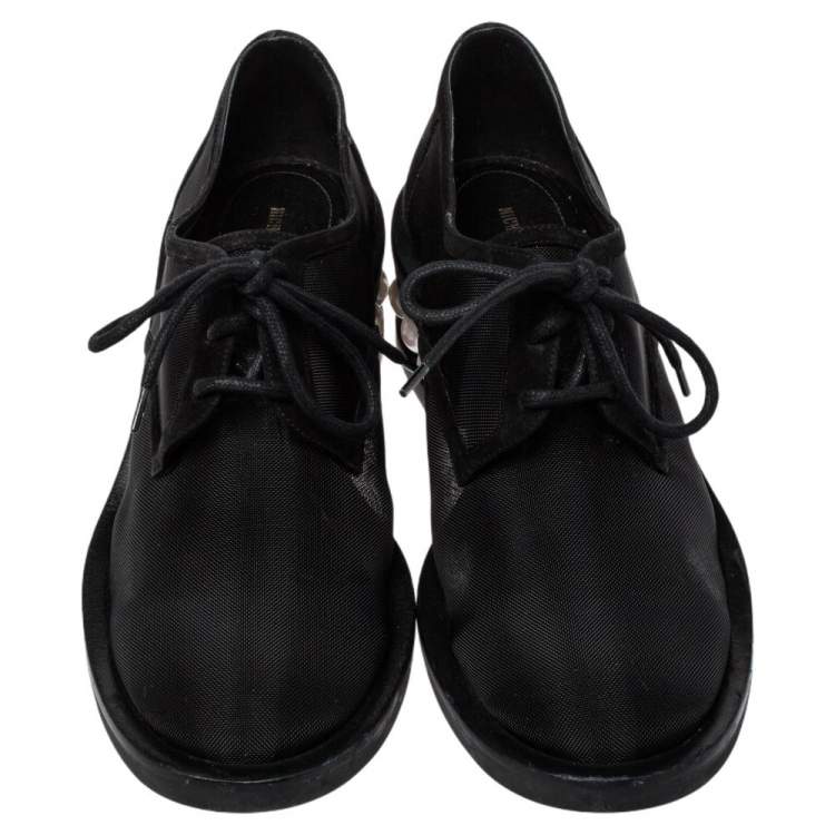Pre Owned Nicholas Kirkwood Black Mesh And Suede Casati Deby Size 40