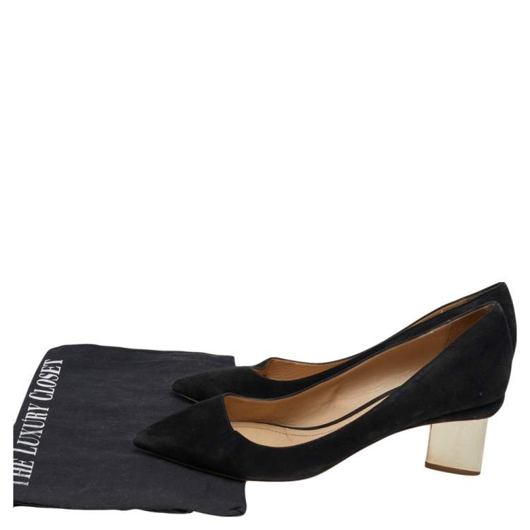 Pre Owned Nicholas Kirkwood Black Suede Prism Block Heel Pumps Size 41