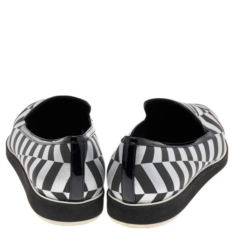 Pre Owned Nicholas Kirkwood Multicolor Patent Leather and Fabric Pointed Toe Slip On Sneakers Size 40
