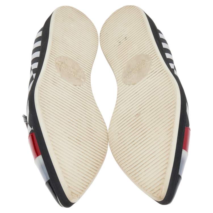 Pre Owned Nicholas Kirkwood Multicolor Patent Leather and Fabric Pointed Toe Slip On Sneakers Size 40