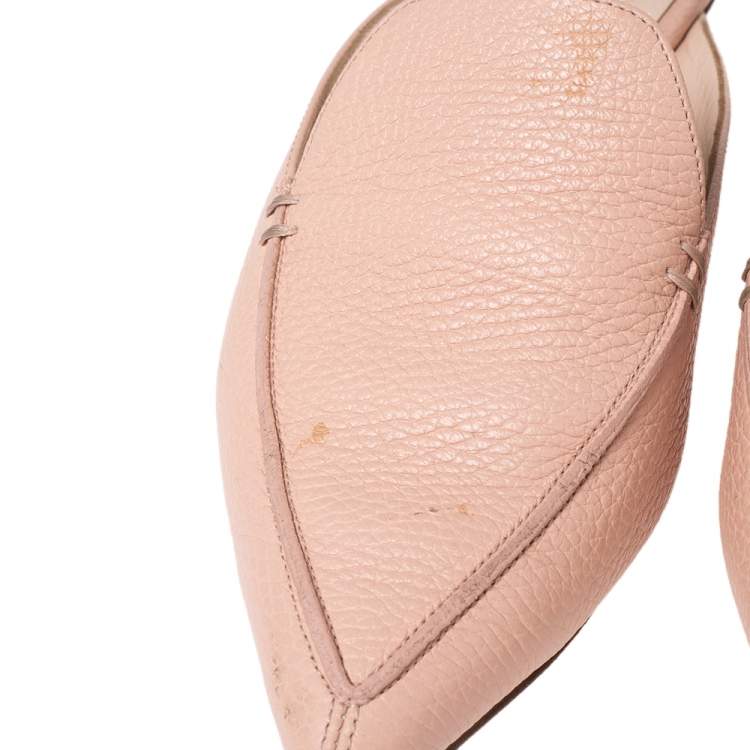 Pre Owned Nicholas Kirkwood Pink Leather Beya Mule Sandals Size 38.5