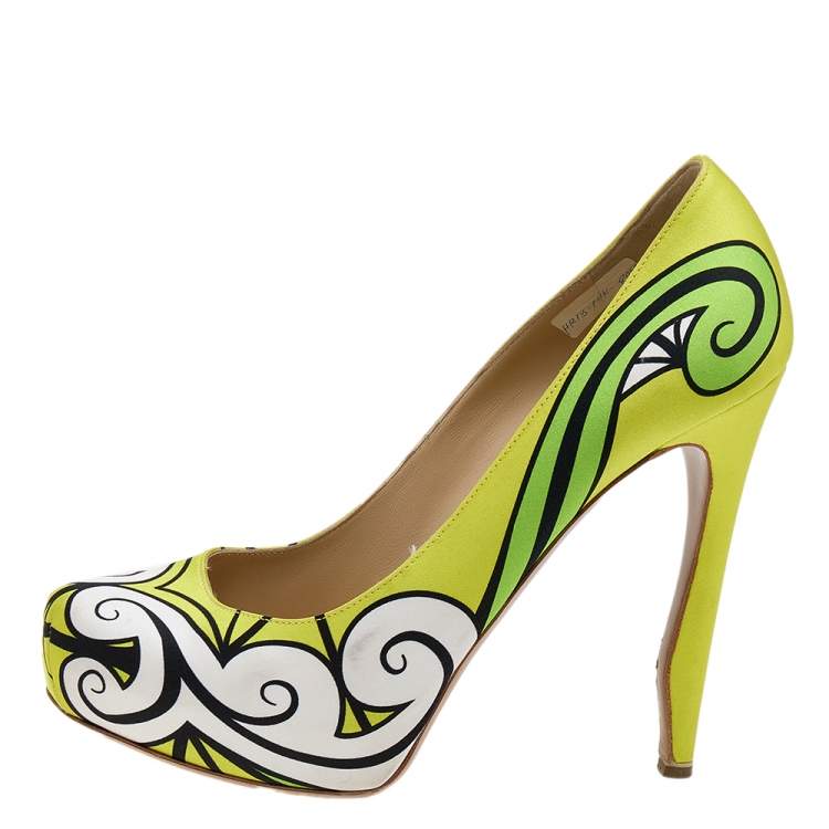 Pre Owned Nicholas Kirkwood Multicolor Satin Pumps Size 38