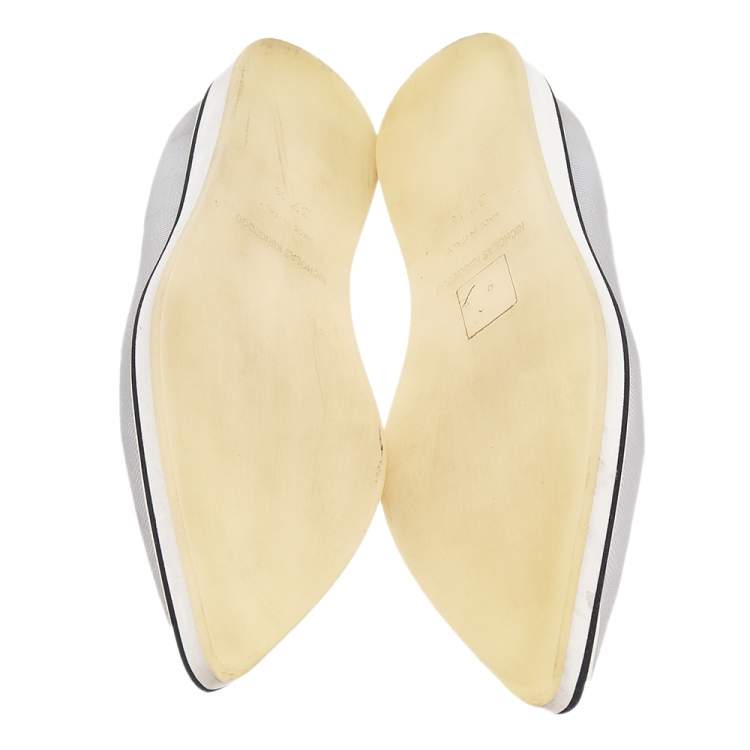 Pre Owned Nicholas Kirkwood Silver Fabric Eye Motif Iris Slip On Loafers Size 37.5