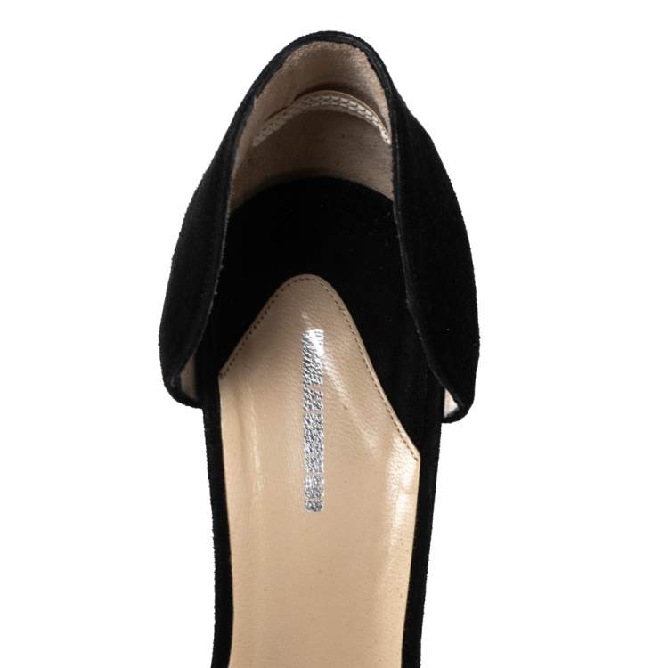Pre Owned Nicholas Kirkwood Black/Gold Suede and Textured Leather Open-Toe Platform Sandals Size 40