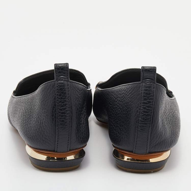 Pre Owned Nicholas Kirkwood Black Leather Beya Pointed Toe Loafers Size 39