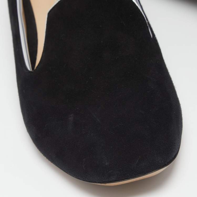 Pre Owned Nicholas Kirkwood Black/Silver Suede and Leather Loafers Size 41