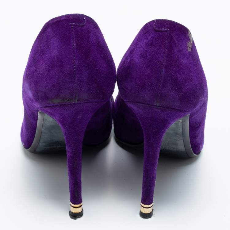 Pre Owned Nicholas Kirkwood Purple Suede Pointed Toe Pumps Size 38