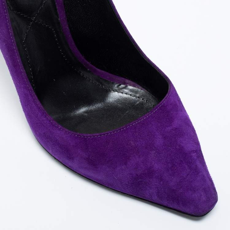 Pre Owned Nicholas Kirkwood Purple Suede Pointed Toe Pumps Size 38