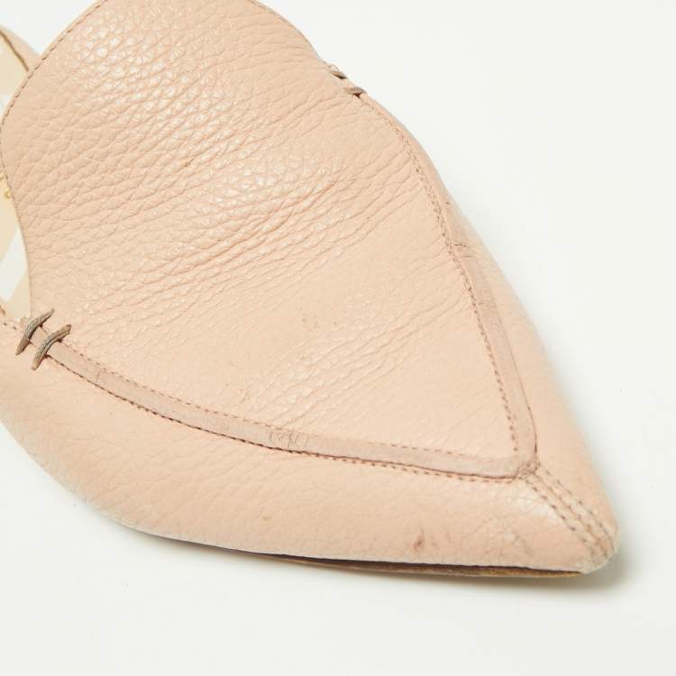 Pre Owned Nicholas Kirkwood Light Pink Leather Beya Pointed Toe Mules Size 39