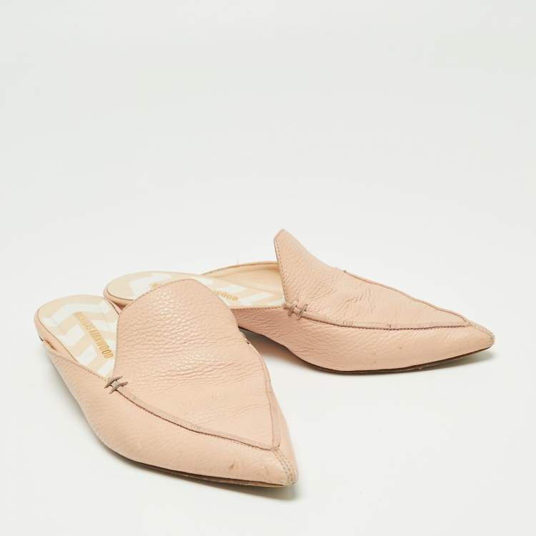 Pre Owned Nicholas Kirkwood Light Pink Leather Beya Pointed Toe Mules Size 39