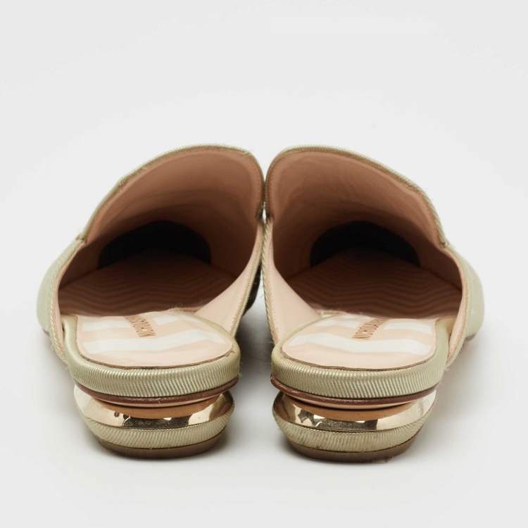Pre Owned Nicholas Kirkwood Green Fabric Mules Size 37.5