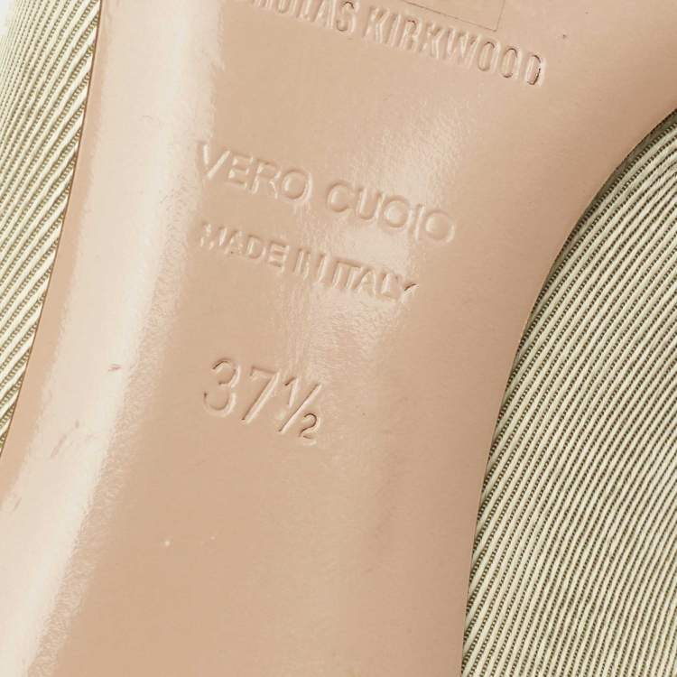 Pre Owned Nicholas Kirkwood Green Fabric Mules Size 37.5