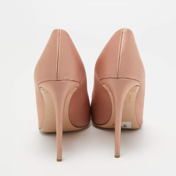 Pre Owned Nicholas Kirkwood Beige Satin Embellished Eden Pumps Size 41