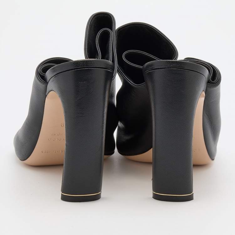Pre Owned Nicholas Kirkwood Black Leather Slide Sandals Size 39