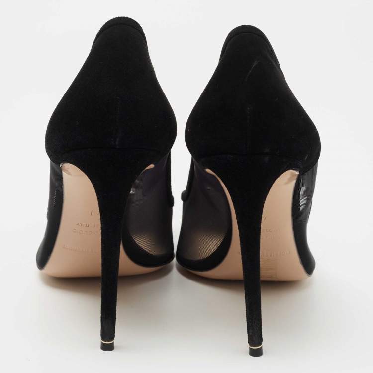 Pre Owned Nicholas Kirkwood Black Suede and Mesh Eden Pumps Size 41
