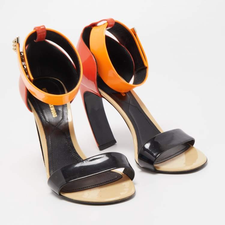 Pre Owned Nicholas Kirkwood Multicolor Patent Leather Lola Pearl Ankle-Strap Sandals Size 37.5