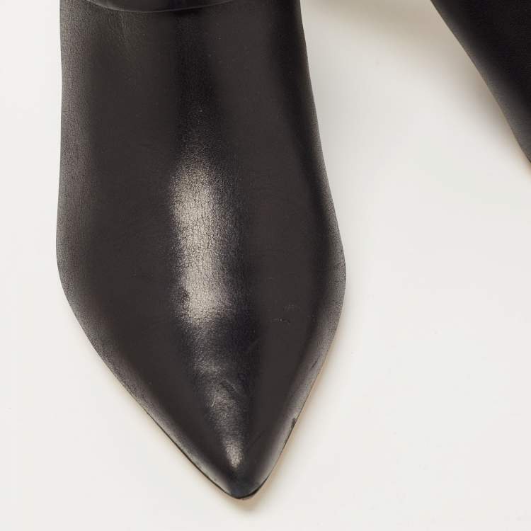 Pre Owned Nicholas Kirkwood Black Leather Pointed Toe Mules Size 37