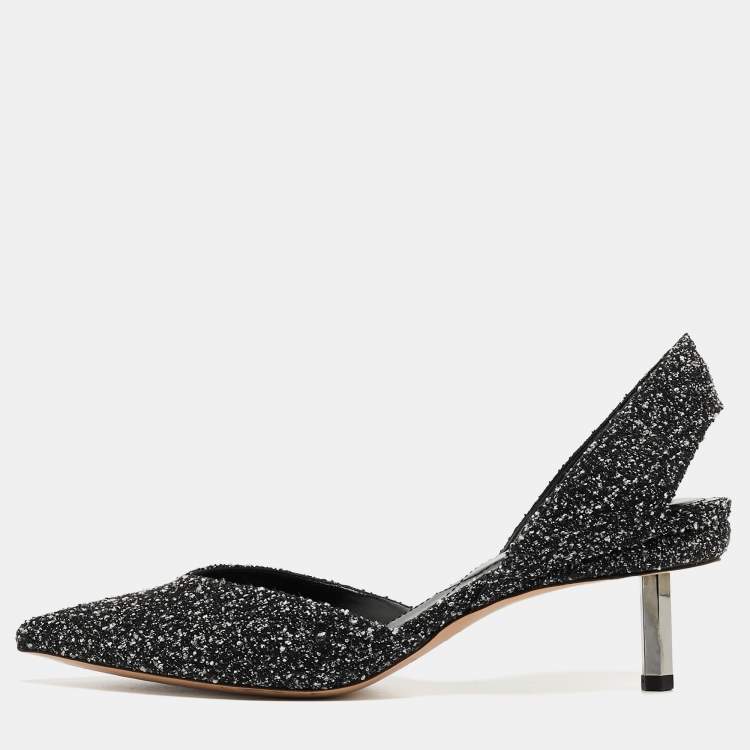 Pre Owned Nicholas Kirkwood White/Black Tweed Slingback Pumps Size 41 