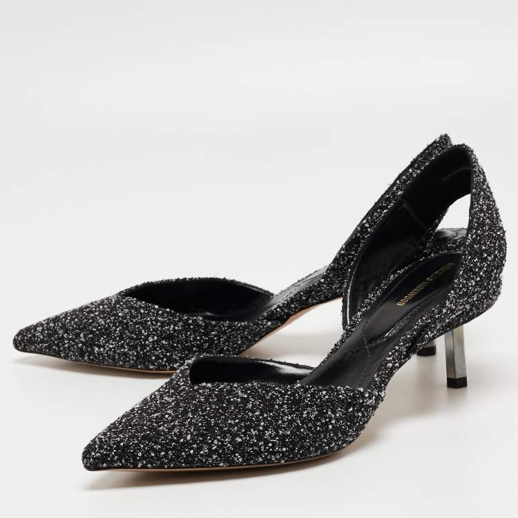 Pre Owned Nicholas Kirkwood White/Black Tweed Slingback Pumps Size 41 