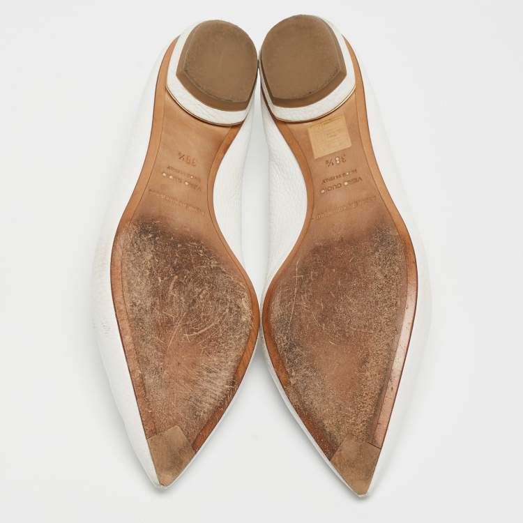 Pre Owned Nicholas Kirkwood White Leather Beya Smoking Slippers Size 38.5