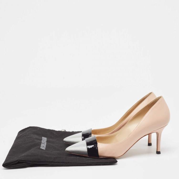 Pre Owned Nicholas Kirkwood Tricolor Leather and Patent Pointed Toe Pumps Size 37