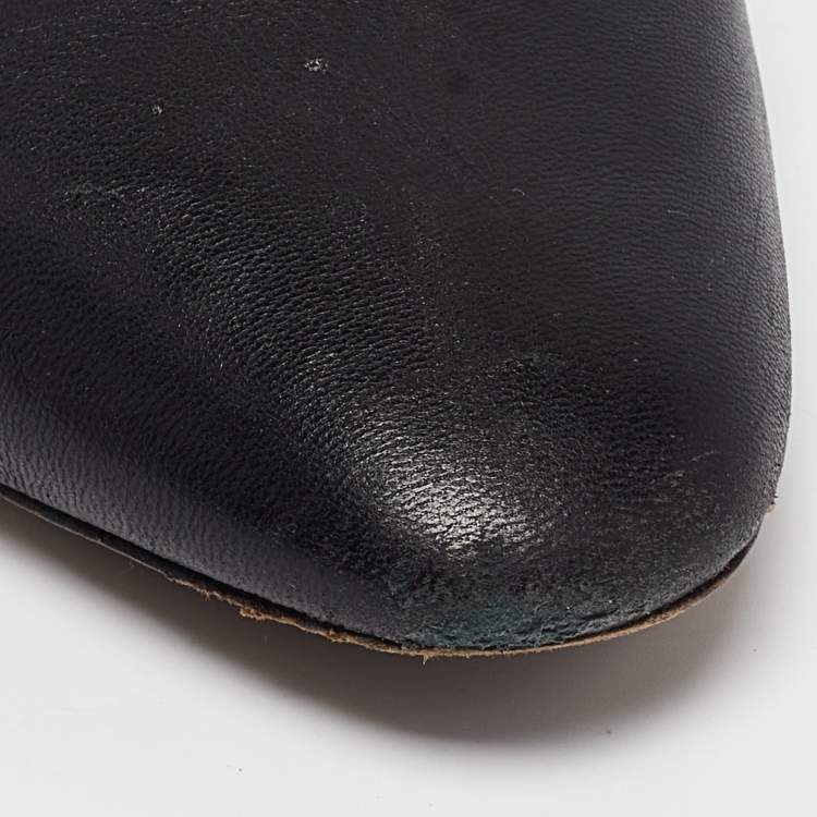 Pre Owned Nicholas Kirkwood Black Leather Casati Flat Mules Size 36