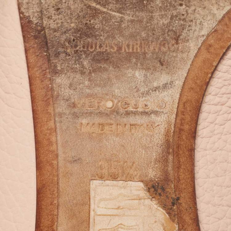Pre Owned Nicholas Kirkwood Light Pink Leather Beya Pointed Toe Mules Size 35.5