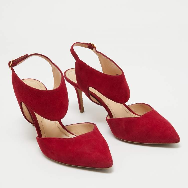 Pre Owned Nicholas Kirkwood Red Suede Leda Pumps Size 41