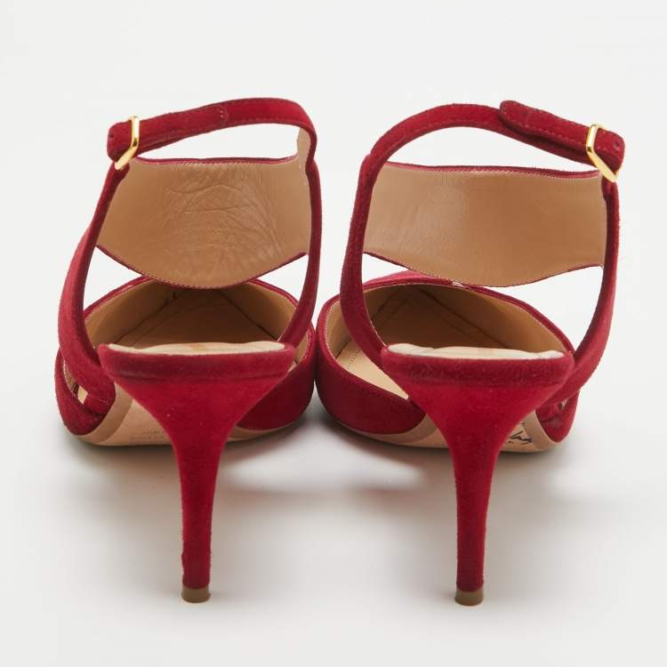 Pre Owned Nicholas Kirkwood Red Suede Leda Pumps Size 41