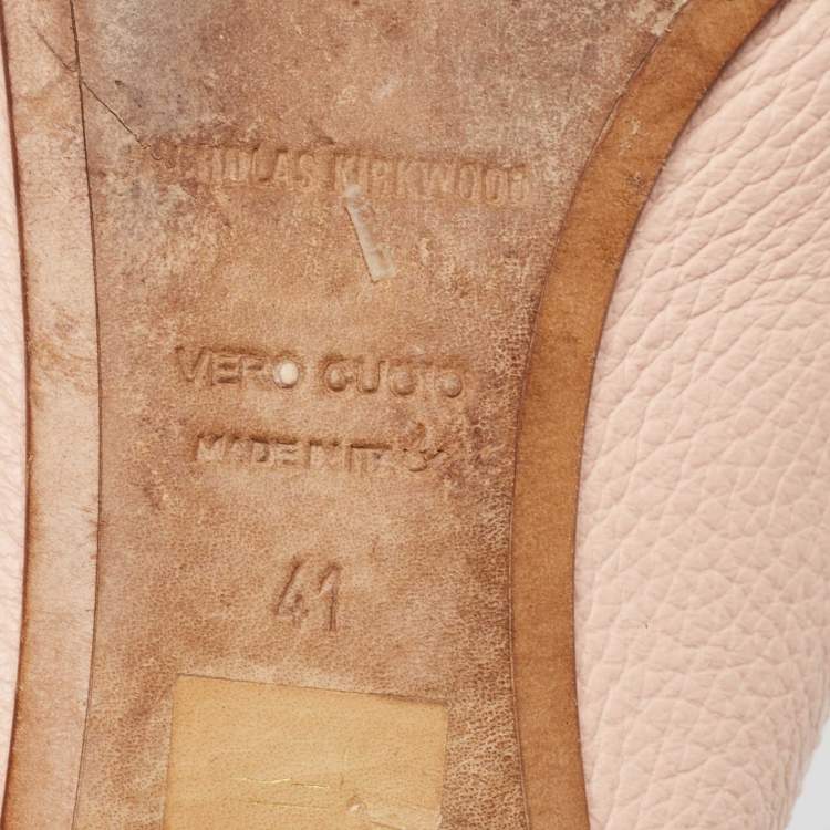 Pre Owned Nicholas Kirkwood Pink Leather Beya Flat Mules Size 41