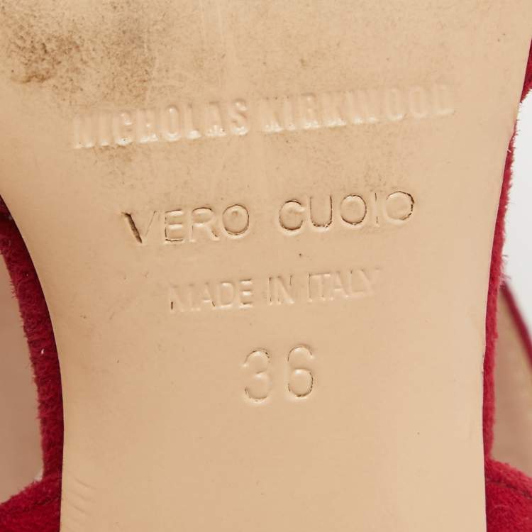Pre Owned Nicholas Kirkwood Dark Red Suede Leda Pumps Size 36