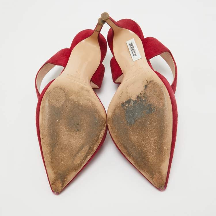 Pre Owned Nicholas Kirkwood Dark Red Suede Leda Pumps Size 36