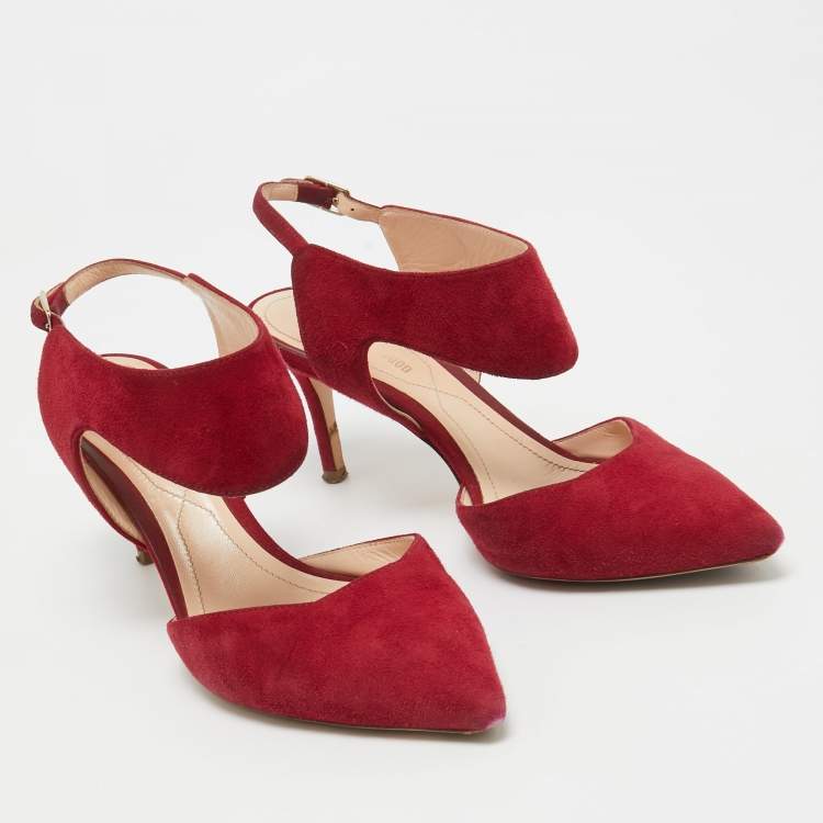 Pre Owned Nicholas Kirkwood Dark Red Suede Leda Pumps Size 36