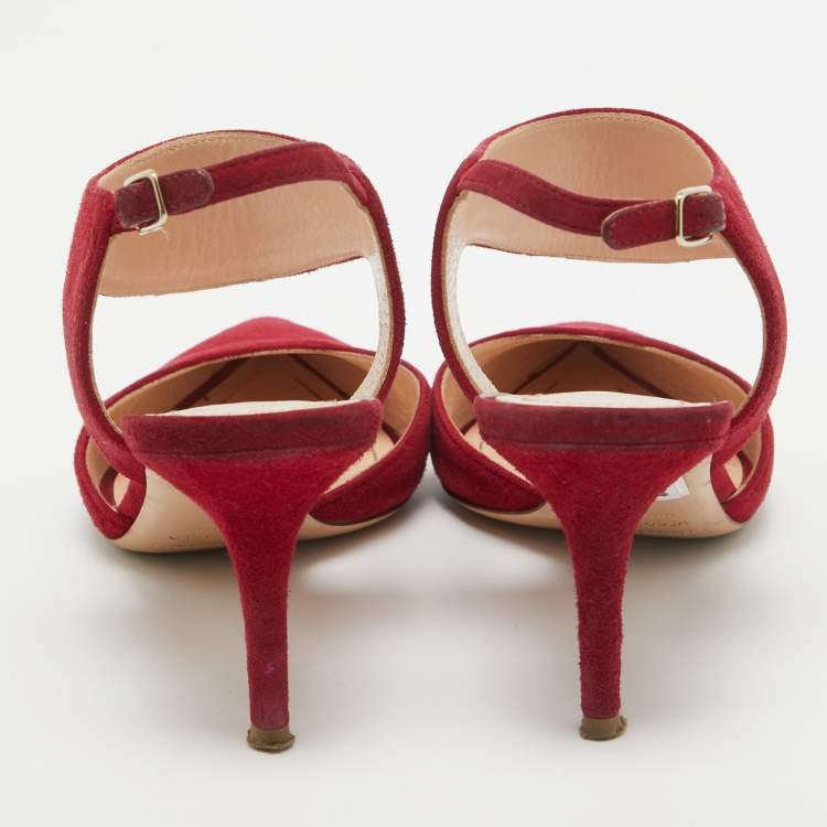 Pre Owned Nicholas Kirkwood Dark Red Suede Leda Pumps Size 36