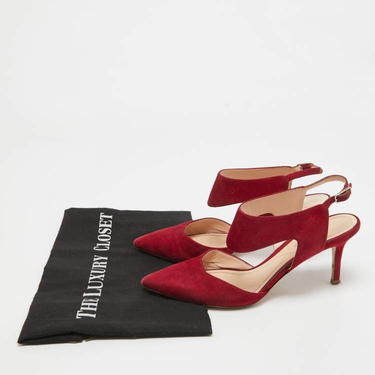 Pre Owned Nicholas Kirkwood Dark Red Suede Leda Pumps Size 36