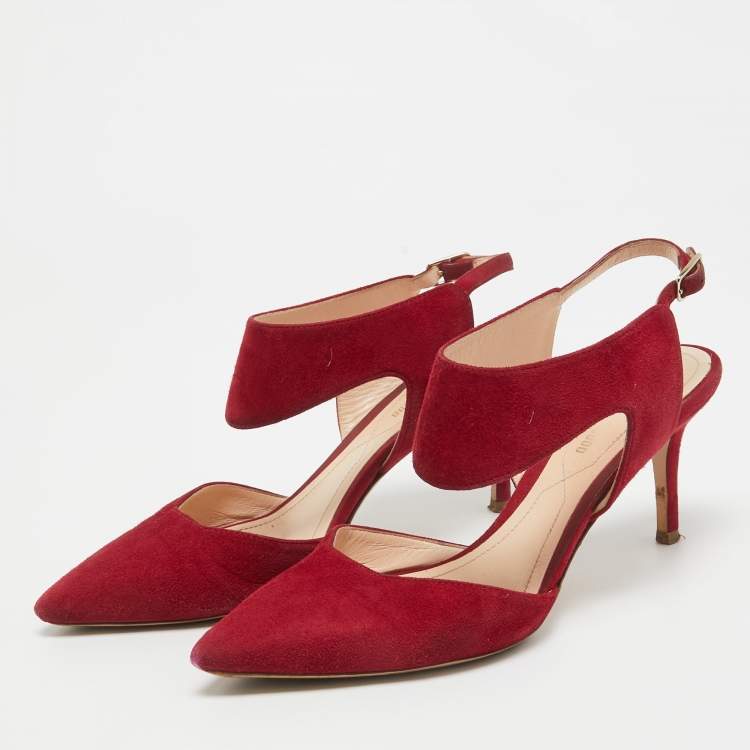 Pre Owned Nicholas Kirkwood Dark Red Suede Leda Pumps Size 36